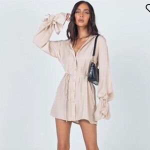 Princess Polly Mini satin nude dress